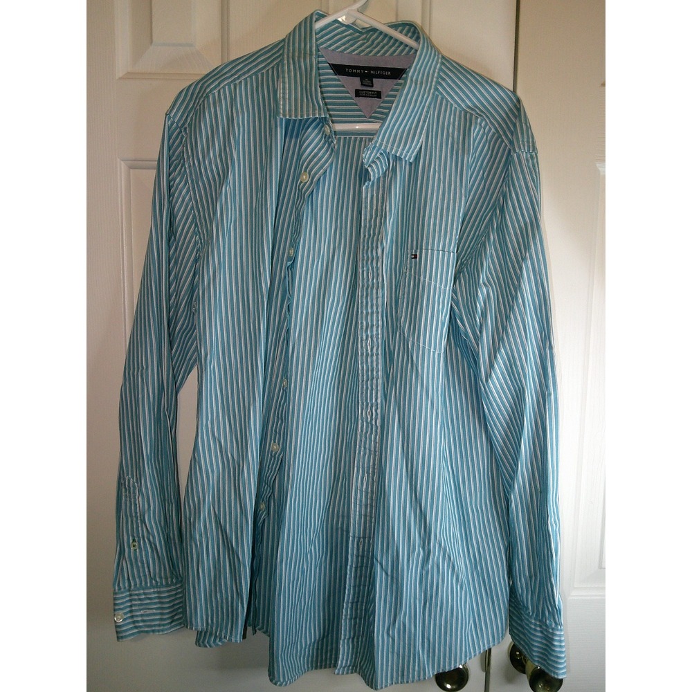 Vintage Tommy Hilfiger Custom Fit Striped Button Down Shirt XL‎